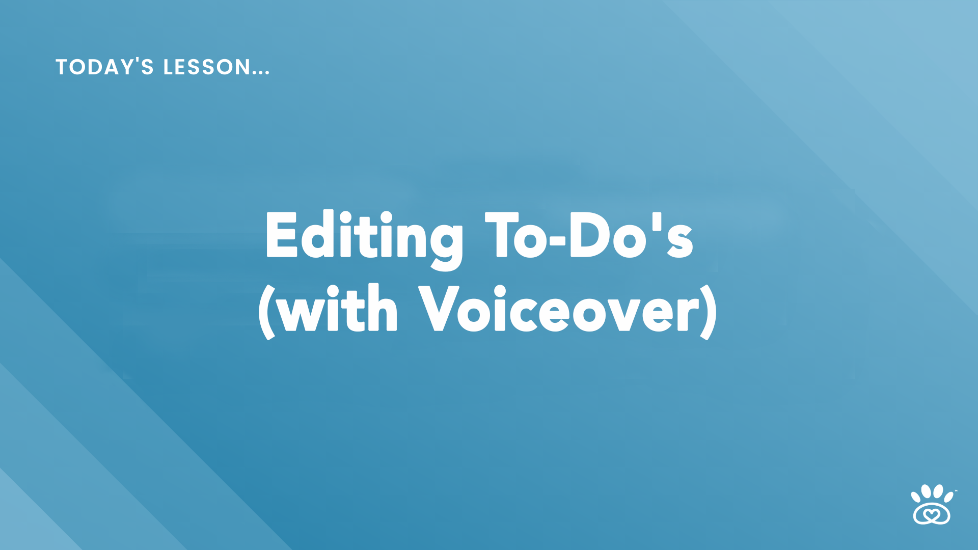 Slide with the title "Today's Lesson... Editing To-Do's (with Voiceover)" on a blue gradient background, brought to you by RunLoyal Academy.