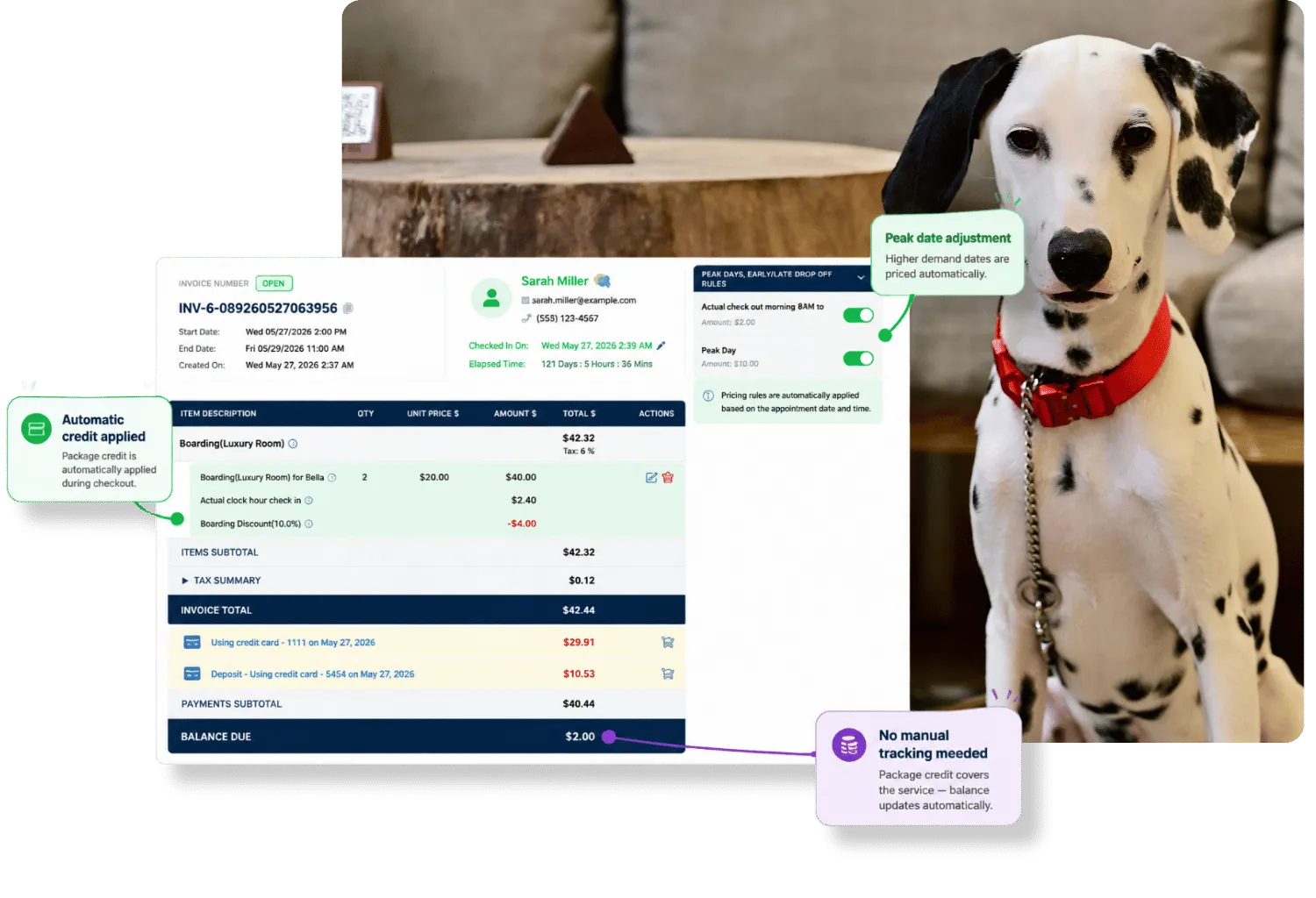 Pricing rules screen with a peak-date rule adjusting a rate in real time