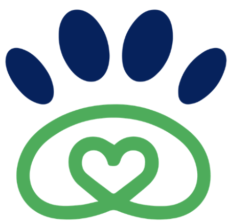 Logo with a green stylized heart loop and blue paw print above "RunLoyal" in green and blue text, perfect for adding a unique touch to your site's footer or integrating seamlessly with Elementor design elements.