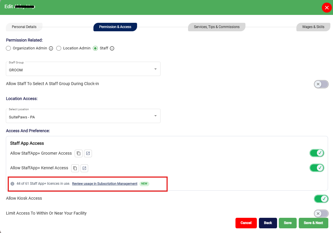 Staff App+ License Usage and Enforcement