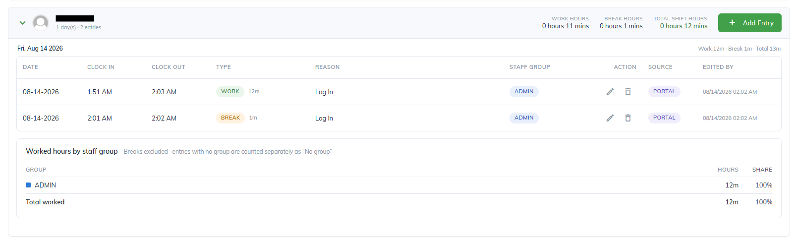 Group Type-Based Clock-In — Time Clock & Timesheet