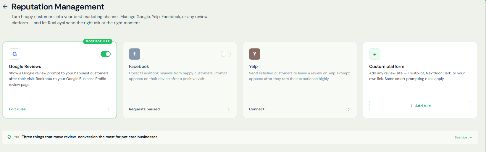 Reputation Management — Enhanced Review Collection Controls