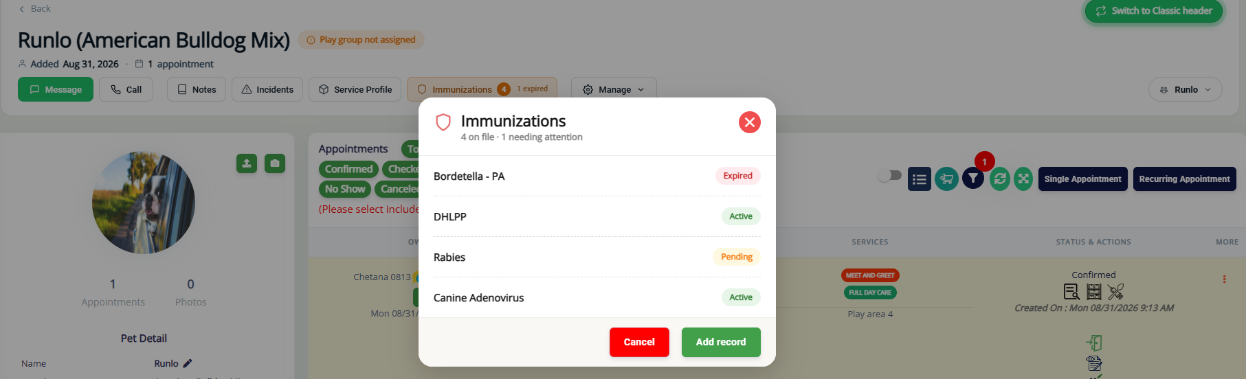 Immunization Status Card