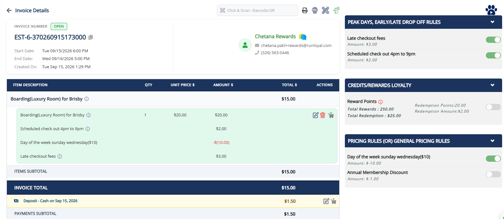 Multiple coupons applied to an invoice