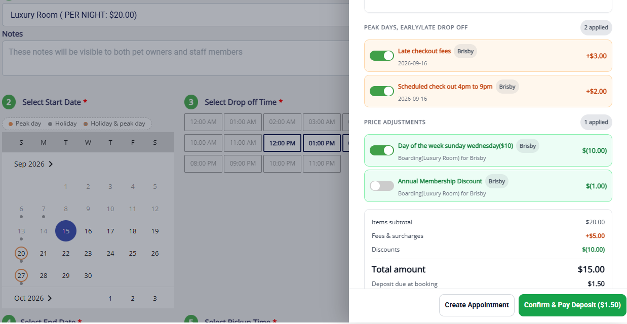 View Estimate in the Create Appointment flow